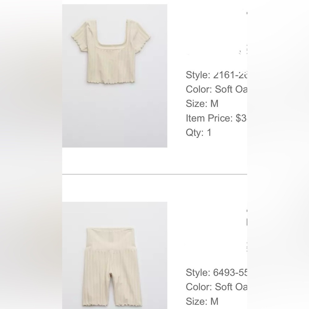 OFFLINE by aerie OG groove crop tee & 7” biker shorts
